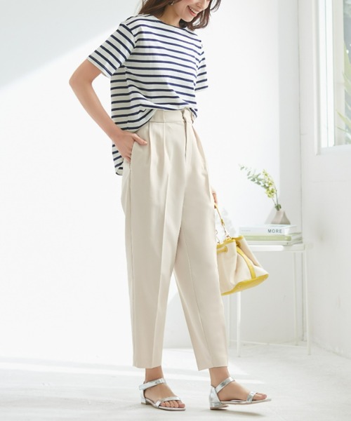 Tuche(トゥシェ)の「Tuche/トゥシェ ストレッチパンツ ダブルクロス テーパード(その他パンツ・レディース・ブラック/サックスブルー/クリーム/ネイビー/キャメル・SMALL/MEDIUM/LARGE/X-LARGE)」の2枚目の写真