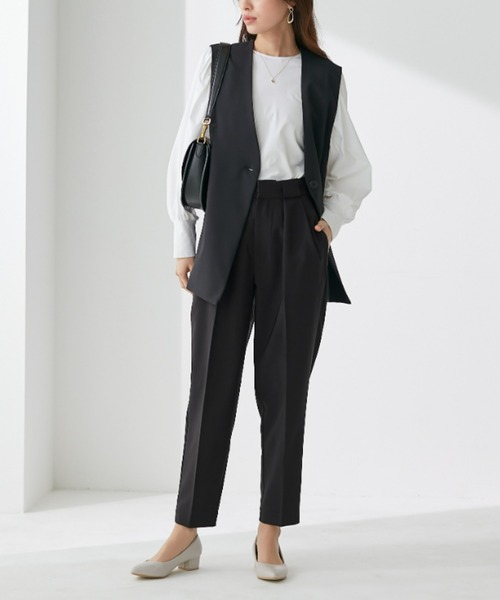 Tuche(トゥシェ)の「Tuche/トゥシェ ストレッチパンツ ダブルクロス テーパード(その他パンツ・レディース・ブラック/サックスブルー/クリーム/ネイビー/キャメル・SMALL/MEDIUM/LARGE/X-LARGE)」の6枚目の写真