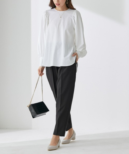 Tuche(トゥシェ)の「Tuche/トゥシェ ストレッチパンツ ダブルクロス テーパード(その他パンツ・レディース・ブラック/サックスブルー/クリーム/ネイビー/キャメル・SMALL/MEDIUM/LARGE/X-LARGE)」の7枚目の写真