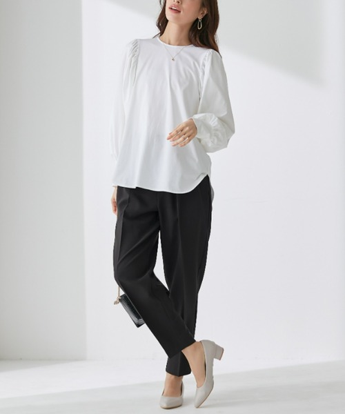 Tuche(トゥシェ)の「Tuche/トゥシェ ストレッチパンツ ダブルクロス テーパード(その他パンツ・レディース・ブラック/サックスブルー/クリーム/ネイビー/キャメル・SMALL/MEDIUM/LARGE/X-LARGE)」の8枚目の写真