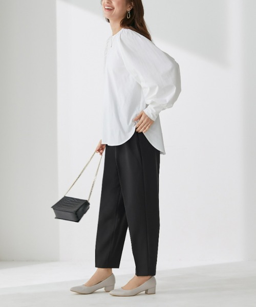 Tuche(トゥシェ)の「Tuche/トゥシェ ストレッチパンツ ダブルクロス テーパード(その他パンツ・レディース・ブラック/サックスブルー/クリーム/ネイビー/キャメル・SMALL/MEDIUM/LARGE/X-LARGE)」の9枚目の写真
