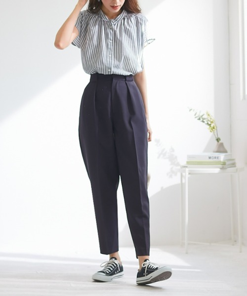 Tuche(トゥシェ)の「Tuche/トゥシェ ストレッチパンツ ダブルクロス テーパード(その他パンツ・レディース・ブラック/サックスブルー/クリーム/ネイビー/キャメル・SMALL/MEDIUM/LARGE/X-LARGE)」の12枚目の写真