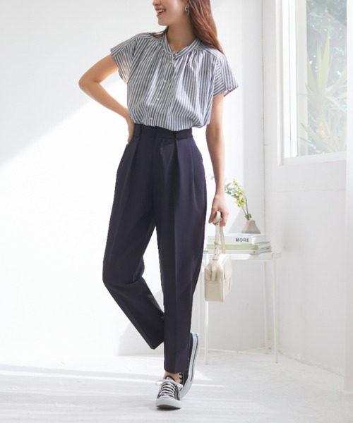 Tuche(トゥシェ)の「Tuche/トゥシェ ストレッチパンツ ダブルクロス テーパード(その他パンツ・レディース・ブラック/サックスブルー/クリーム/ネイビー/キャメル・SMALL/MEDIUM/LARGE/X-LARGE)」の13枚目の写真