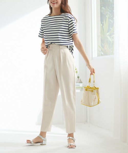 Tuche(トゥシェ)の「Tuche/トゥシェ ストレッチパンツ ダブルクロス テーパード(その他パンツ・レディース・ブラック/サックスブルー/クリーム/ネイビー/キャメル・SMALL/MEDIUM/LARGE/X-LARGE)」の11枚目の写真