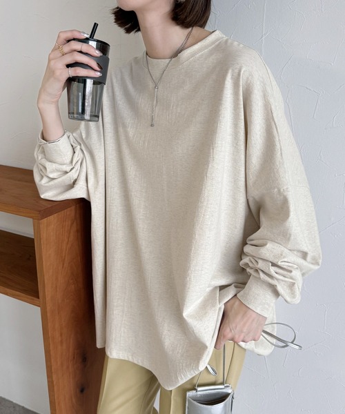 reca(レカ)の「ゆるっとルーズに、無地Tシャツ(Tシャツ/カットソー・レディース・チャコール/オートミール/ホワイト系その他・FREE)」の2枚目の写真