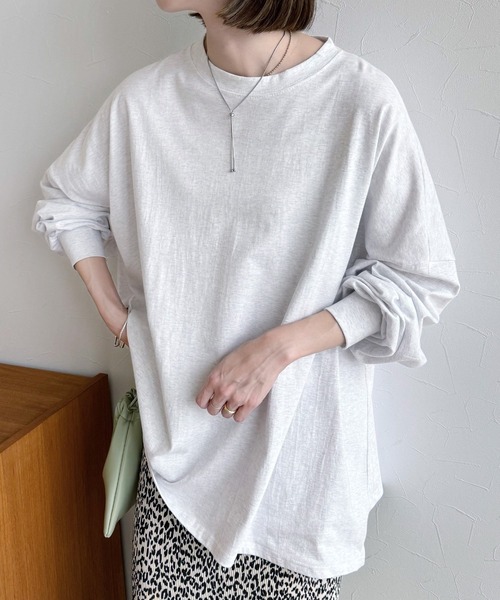 reca(レカ)の「ゆるっとルーズに、無地Tシャツ(Tシャツ/カットソー・レディース・チャコール/オートミール/ホワイト系その他・FREE)」の1枚目の写真