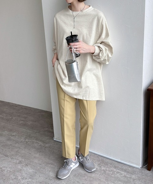 reca(レカ)の「ゆるっとルーズに、無地Tシャツ(Tシャツ/カットソー・レディース・チャコール/オートミール/ホワイト系その他・FREE)」の6枚目の写真