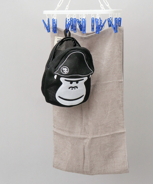 ごリラックス（ゴリラックス）の「メッシュポーチ まもるさんの洗えるポーチ（ポーチ・メンズ・グレー/ブラック・FREE）」の10枚目の写真