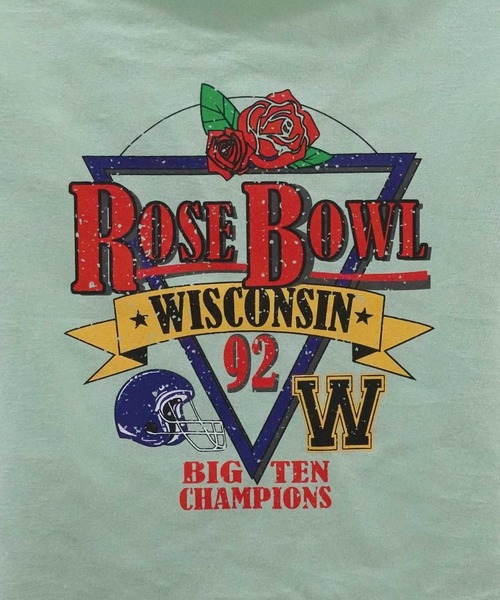 CORNERS(コーナーズ)の「ROSEBOWLプリントTシャツ(Tシャツ/カットソー・レディース・ミント/オフホワイト/スミクロ・FREE)」の19枚目の写真