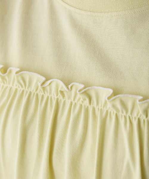 forksy.（フォルクシー）の「【forksy.】フレアスリーブフリルメローオーバーサイズTシャツ（Tシャツ/カットソー・レディース・アイボリー/ライム/ホワイト/チャコール/ダークラベンダー・FREE）」の9枚目の写真