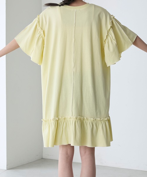 forksy.（フォルクシー）の「【forksy.】フレアスリーブフリルメローオーバーサイズTシャツ（Tシャツ/カットソー・レディース・アイボリー/ライム/ホワイト/チャコール/ダークラベンダー・FREE）」の12枚目の写真