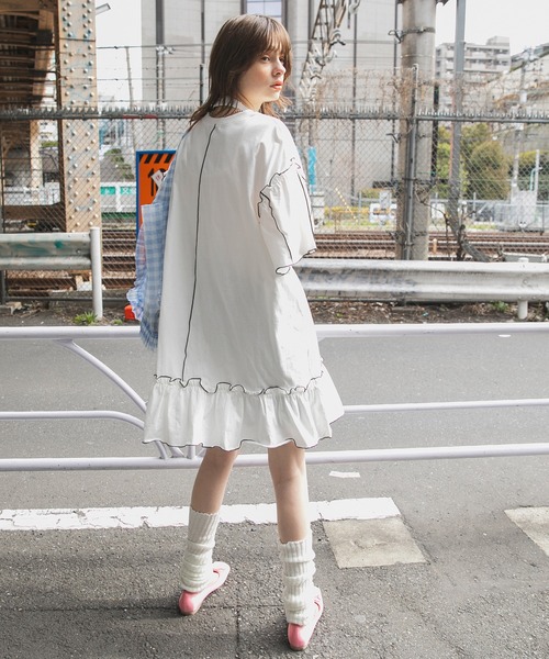 【LE PHIL】ホワイト オーバーサイズ 半袖 カットソー レディース F LE PHIL｜ル フィルのカットソー・Tシャツ通販｜ELLE SHOP (エル