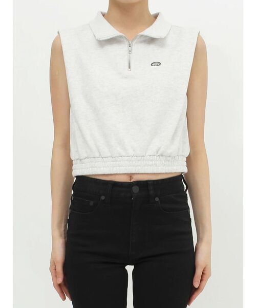 MURUA(ムルーア)の「クロップトハーフジップスウェット(Tシャツ/カットソー・レディース・ホワイト/ブラック/ブルー/ダークグレー・FREE)」の11枚目の写真