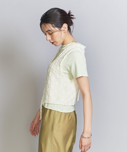 BEAUTY&YOUTH UNITED ARROWS（ビューティーアンドユースユナイテッドアローズ）の「ブロックチェック フロントリボン ベスト（ベスト・レディース・オレンジ/オフホワイト/その他4・FREE）」の10枚目の写真