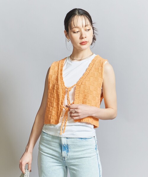 BEAUTY&YOUTH UNITED ARROWS（ビューティーアンドユースユナイテッドアローズ）の「ブロックチェック フロントリボン ベスト（ベスト・レディース・オレンジ/オフホワイト/その他4・FREE）」の13枚目の写真