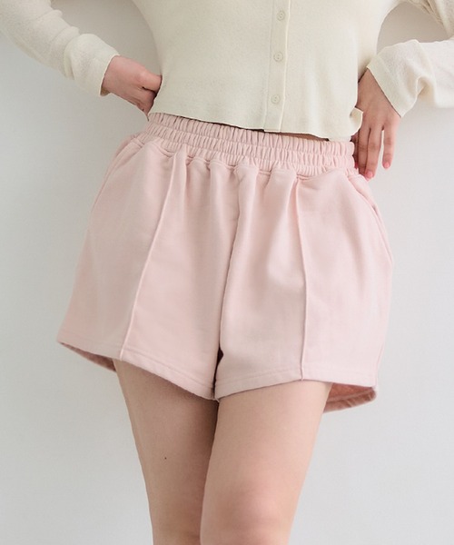 coca(coca)(コカ)の「センターシームスウェットショートパンツ(スウェットパンツ・レディース・グレー/アイボリー/ライトピンク/ライトベージュ/ブラック・L/M/XL/S)」の5枚目の写真