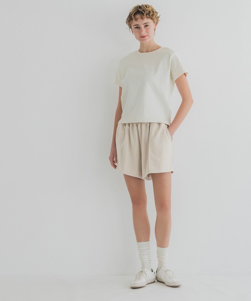 coca(coca)(コカ)の「センターシームスウェットショートパンツ(スウェットパンツ・レディース・グレー/アイボリー/ライトピンク/ライトベージュ/ブラック・L/M/XL/S)」の6枚目の写真