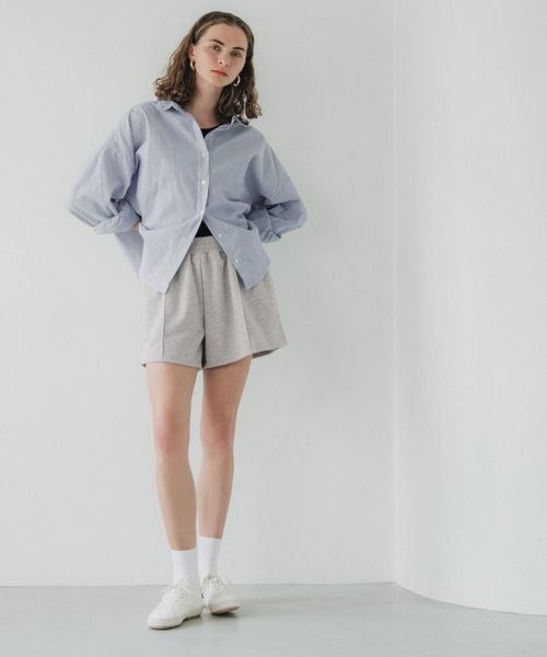 coca(coca)(コカ)の「センターシームスウェットショートパンツ(スウェットパンツ・レディース・グレー/アイボリー/ライトピンク/ライトベージュ/ブラック・L/M/XL/S)」の15枚目の写真