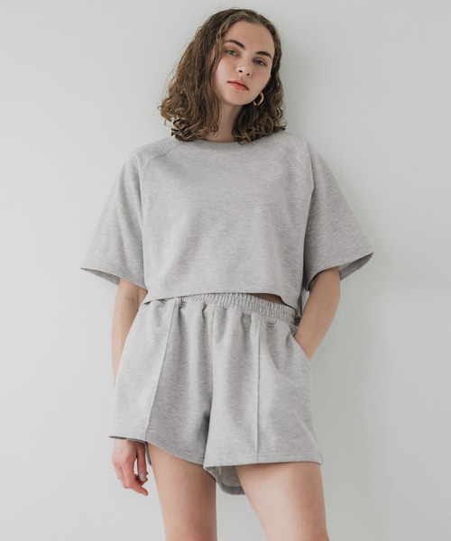 coca(coca)(コカ)の「センターシームスウェットショートパンツ(スウェットパンツ・レディース・グレー/アイボリー/ライトピンク/ライトベージュ/ブラック・L/M/XL/S)」の18枚目の写真