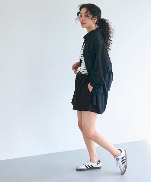 coca(coca)(コカ)の「センターシームスウェットショートパンツ(スウェットパンツ・レディース・グレー/アイボリー/ライトピンク/ライトベージュ/ブラック・L/M/XL/S)」の19枚目の写真