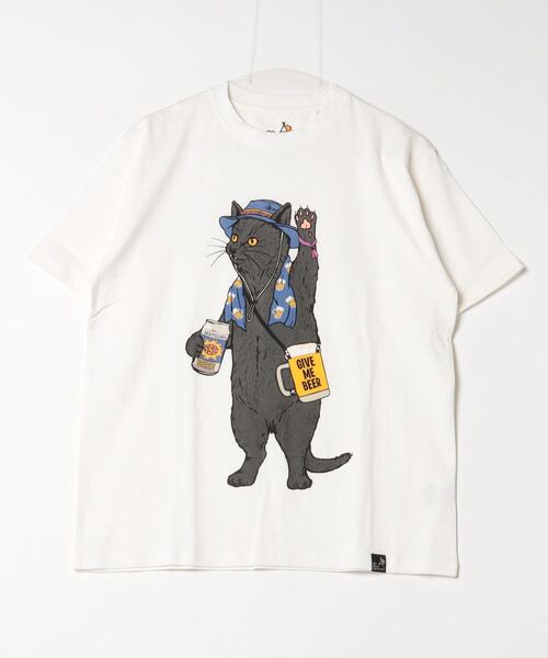 go slow caravan（ゴースローキャラバン）の「go slow caravan/ゴースローキャラバン　USA/C フェス猫Tシャツ（Tシャツ/カットソー・メンズ・パープル/ホワイト・MEDIUM/LARGE）」の2枚目の写真