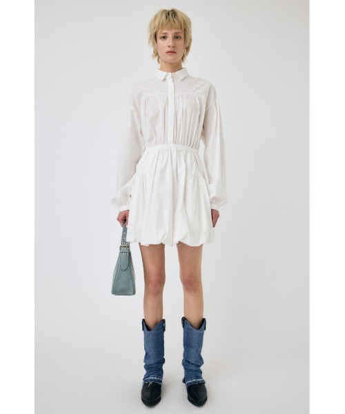MOUSSY(マウジー)の「BALLOON シャツ ドレス(ワンピース・レディース・ブラック/ホワイト・1/2)」の8枚目の写真