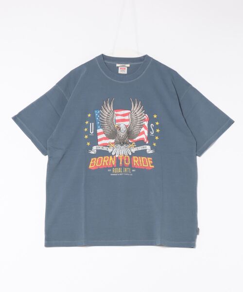【セール】DESIGN TEE/ROIAL(ロイアル)リラックスフィット古着風デザイン半袖カットソー（Tシャツ/カットソー）｜roial（ロイアル）