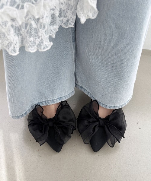 Heather（ヘザー）の「リボンヒールサンダル　113316（サンダル・レディース・シルバー/シルバー系その他/ブラック/ブラック系その他/シルバー系その他2・M/L）」の3枚目の写真