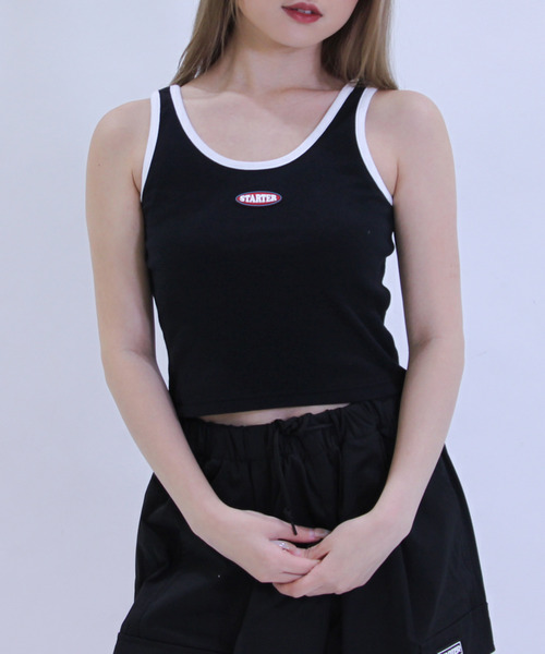 STARTER BLACK LABEL(スターターブラックレーベル)の「STARTER BLACK LABEL スターターブラックレーベル ショートタンクトップ(タンクトップ・レディース・ブラック/チェック/その他1/ホワイト・M)」の18枚目の写真