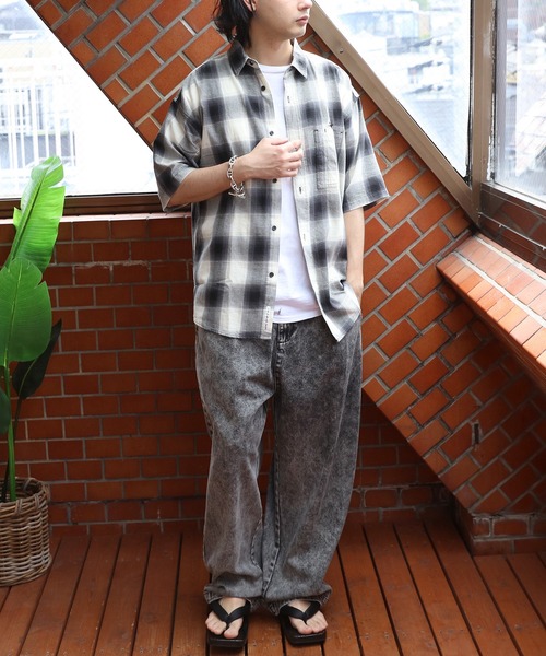 GERRY(ジェリー)の「GERRYオンブレチェック半袖シャツ(シャツ/ブラウス・メンズ・アイボリー/ブルー/ブラック・LARGE/X-LARGE/MEDIUM)」の11枚目の写真
