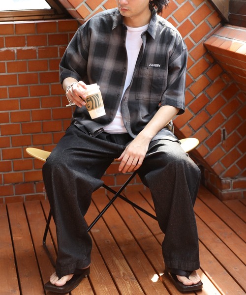 GERRY(ジェリー)の「GERRYオンブレチェック半袖シャツ(シャツ/ブラウス・メンズ・アイボリー/ブルー/ブラック・LARGE/X-LARGE/MEDIUM)」の15枚目の写真