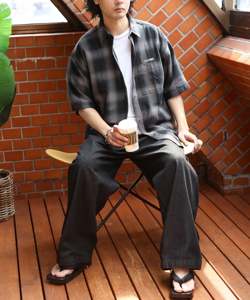 GERRY(ジェリー)の「GERRYオンブレチェック半袖シャツ(シャツ/ブラウス・メンズ・アイボリー/ブルー/ブラック・LARGE/X-LARGE/MEDIUM)」の16枚目の写真