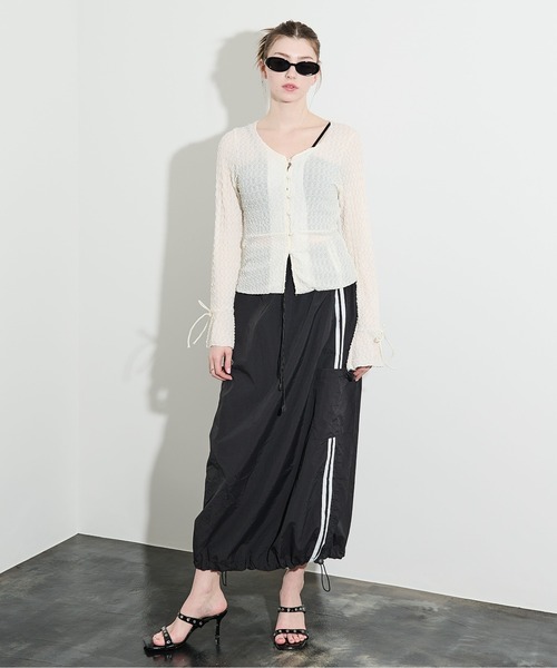 スリーブリボンレースシアーカーディガン（Tシャツ/カットソー