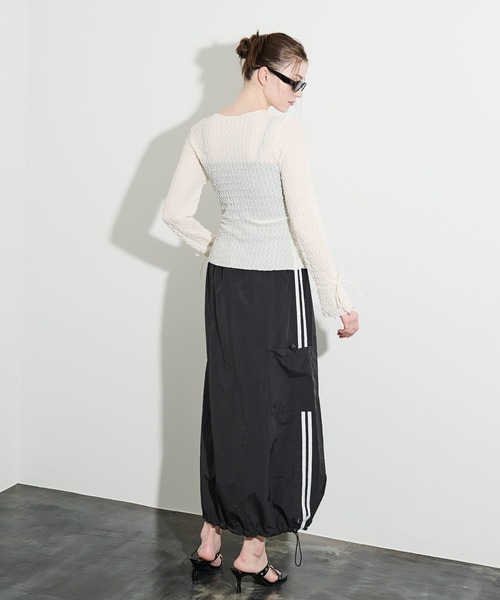 MOCOA'S(モコアズ)の「スリーブリボンレースシアーカーディガン(Tシャツ/カットソー・レディース・ブラック/ホワイト・FREE)」の15枚目の写真