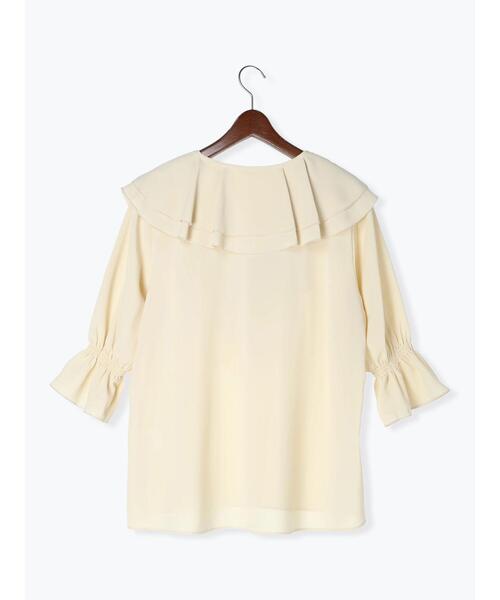 Te chichi TERRASSE（テチチテラス）の「フリルVネックブラウス（シャツ/ブラウス・レディース・ミント/オフホワイト/ブラック・F）」の13枚目の写真