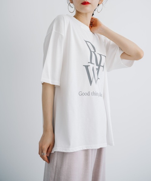 refinedworks(リファインドワークス)の「【refinedworks】 ブランド名をモチーフとしたロゴTシャツ!(Tシャツ/カットソー・レディース・チャコールグレー/ホワイト/ベージュ・FREE)」の6枚目の写真