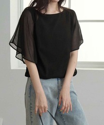 楊柳シフォン半袖ブラウス
