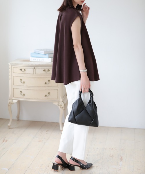 SUNFLOWER EIGHT（サンフラワーエイト）の「ノースリーブフレアトップス（Tシャツ/カットソー・レディース・ライトカーキ/ホワイト/ブラック/ブラウン・M/L）」の9枚目の写真