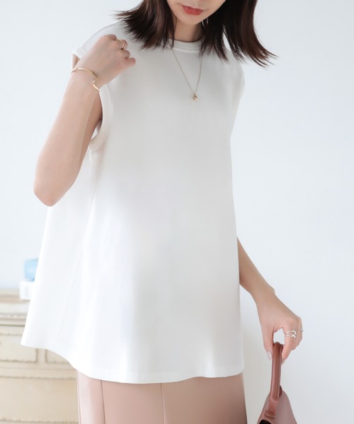 SUNFLOWER EIGHT（サンフラワーエイト）の「ノースリーブフレアトップス（Tシャツ/カットソー・レディース・ライトカーキ/ホワイト/ブラック/ブラウン・M/L）」の19枚目の写真