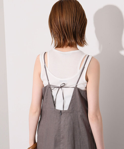 SLOBE IENA(スローブイエナ)の「le/ル LAYERED SLEEVELESS TOP J-LE24S-TP04(タンクトップ・レディース・ネイビー/サックスブルー/ホワイト・FREE)」の9枚目の写真