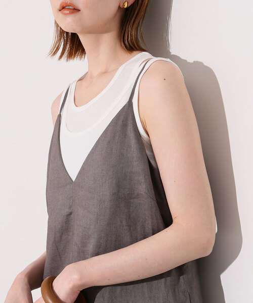 SLOBE IENA(スローブイエナ)の「le/ル LAYERED SLEEVELESS TOP J-LE24S-TP04(タンクトップ・レディース・ネイビー/サックスブルー/ホワイト・FREE)」の10枚目の写真
