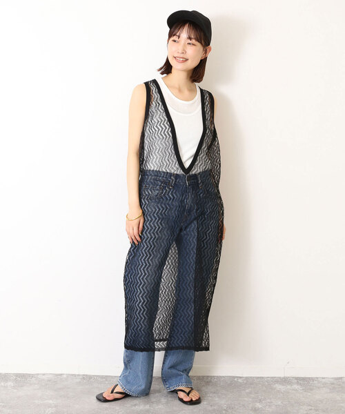 SLOBE IENA(スローブイエナ)の「le/ル LAYERED SLEEVELESS TOP J-LE24S-TP04(タンクトップ・レディース・ネイビー/サックスブルー/ホワイト・FREE)」の11枚目の写真
