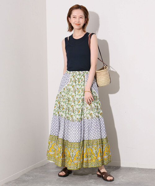 SLOBE IENA(スローブイエナ)の「le/ル LAYERED SLEEVELESS TOP J-LE24S-TP04(タンクトップ・レディース・ネイビー/サックスブルー/ホワイト・FREE)」の16枚目の写真