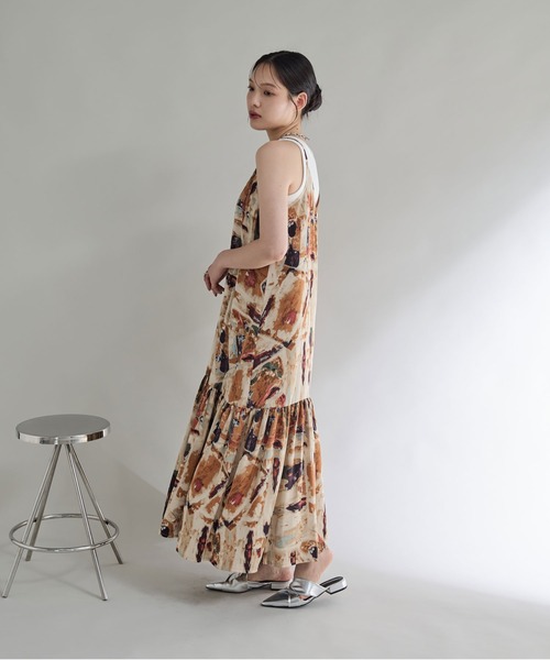 Shelly island（シェリーアイランド）の「アートロング柄キャミワンピース（ワンピース・レディース・ブルー/オレンジ・FREE）」の18枚目の写真