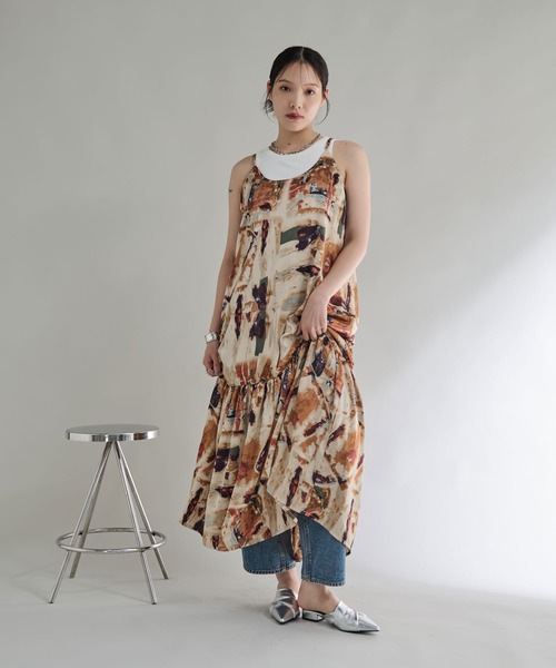 Shelly island（シェリーアイランド）の「アートロング柄キャミワンピース（ワンピース・レディース・ブルー/オレンジ・FREE）」の21枚目の写真