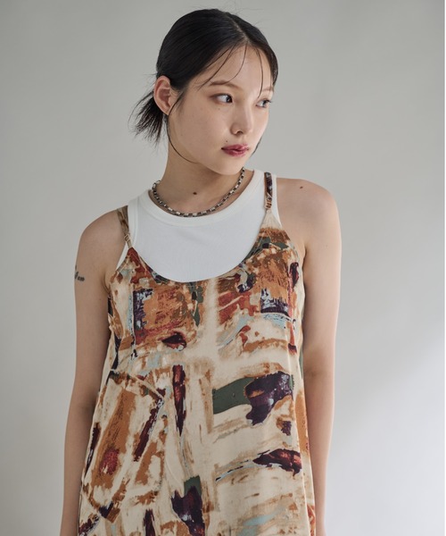 Shelly island（シェリーアイランド）の「アートロング柄キャミワンピース（ワンピース・レディース・ブルー/オレンジ・FREE）」の15枚目の写真