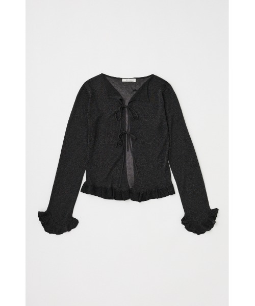 MOUSSY(マウジー)の「OPEN NECK SHEER カーディガン(カーディガン/ボレロ・レディース・オレンジ/ライトグレー/ブラック/ライトブルー・FREE)」の5枚目の写真