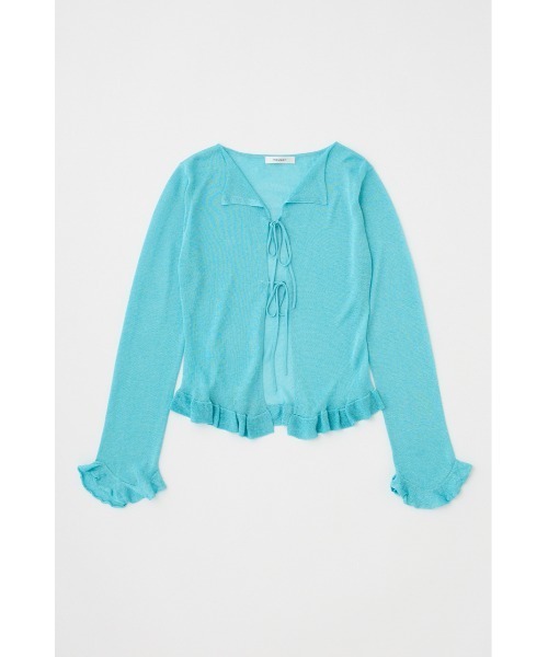 MOUSSY(マウジー)の「OPEN NECK SHEER カーディガン(カーディガン/ボレロ・レディース・オレンジ/ライトグレー/ブラック/ライトブルー・FREE)」の7枚目の写真