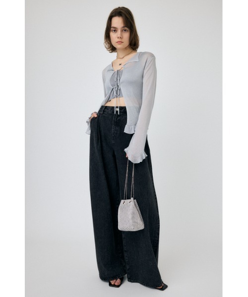 MOUSSY(マウジー)の「OPEN NECK SHEER カーディガン(カーディガン/ボレロ・レディース・オレンジ/ライトグレー/ブラック/ライトブルー・FREE)」の10枚目の写真