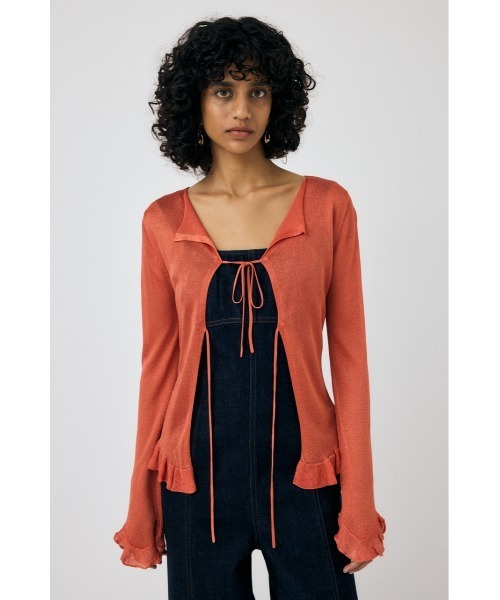 MOUSSY(マウジー)の「OPEN NECK SHEER カーディガン(カーディガン/ボレロ・レディース・オレンジ/ライトグレー/ブラック/ライトブルー・FREE)」の15枚目の写真